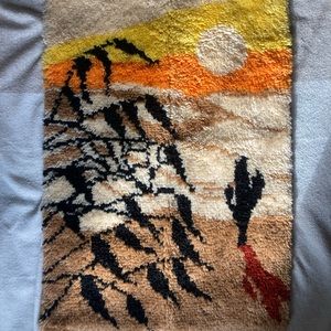 70s latch hook wall rug
